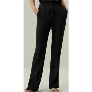 LILYSILK 39MM Silk Georgette Trousers NWT Black Size 6
